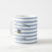 Mug Blue & White Stripe Graduate 2026  Koffiemok (Voorkant links)