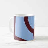 Mug – Burgundy Lines on Blue Koffiemok (Voorkant links)