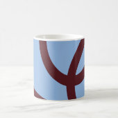 Mug – Burgundy Lines on Blue Koffiemok (Center)
