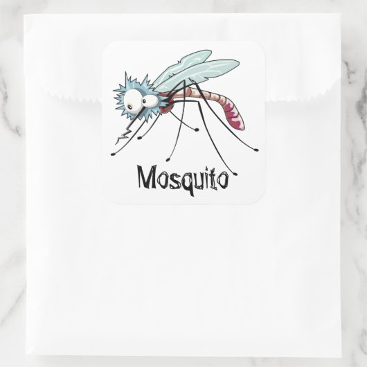 Mug cartoon mug vierkante sticker (Tas)