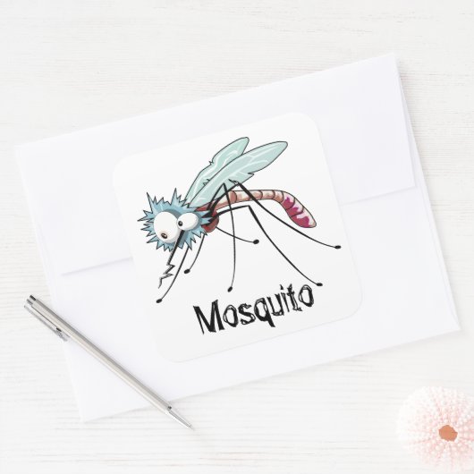 Mug cartoon mug vierkante sticker (Envelop)