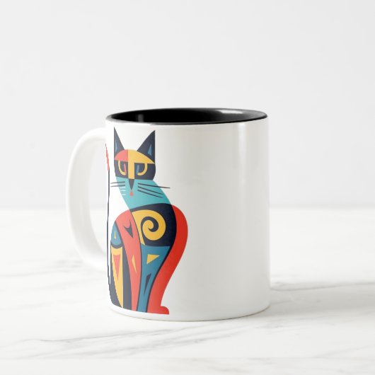 mug cat tweekleurige koffiemok (Voorkant links)