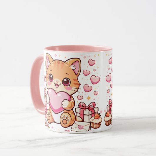 Mug Cat Valentine  Mok (Voorkant links)