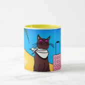 Mug chat op een Cat life-vakantie Mok (Midden)