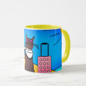Mug chat op een Cat life-vakantie Mok (Voorkant rechts)