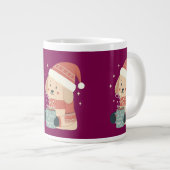 Mug Chien de Noël Bonnet Écharpe Pastel - Life is  Grote Koffiekop (Voorkant rechts)