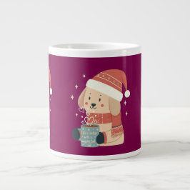 Mug Chien de Noël Bonnet Écharpe Pastel - Life is Grote Koffiekop