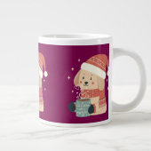 Mug Chien de Noël Bonnet Écharpe Pastel - Life is  Grote Koffiekop (Rechts)