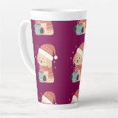 Mug Chien de Noël Bonnet Écharpe Pastel - Life is  Latte Mok (Linkerhoek)