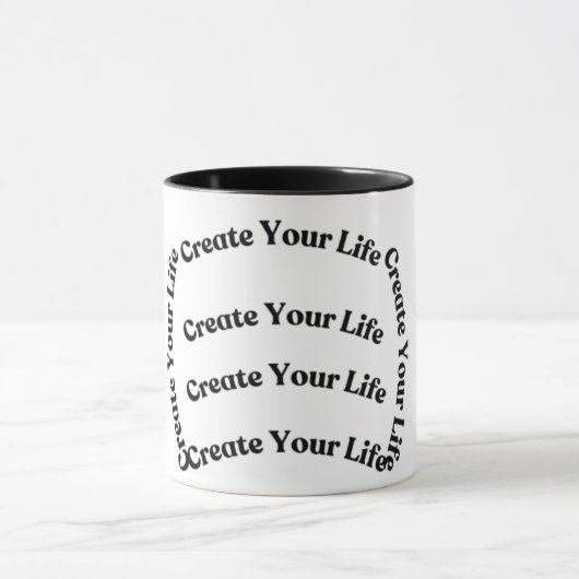 Mug citaat "Create Your Life" - Inspiratie en m Mok (Midden)