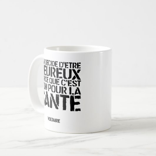 MUG: Citaat — Voltaire Koffiemok (Voorkant links)