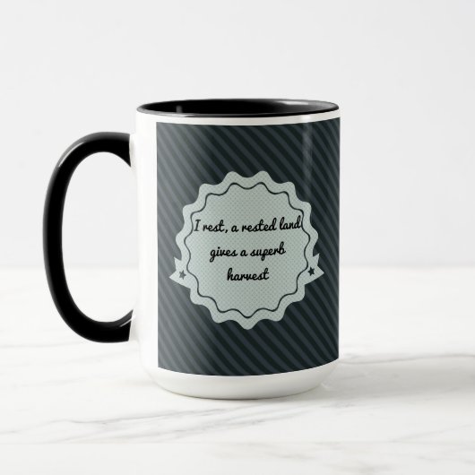 Mug Citation de Ovide in het Engels - grijs en zwa Mok (Links)
