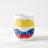 Mug Colombian Flag Kiss Print – Bold Patriotic Lip Magische Mok (Center)