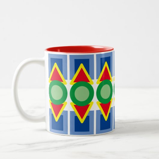 Mug - Colorful Geometric Shapes Tweekleurige Koffiemok (Links)