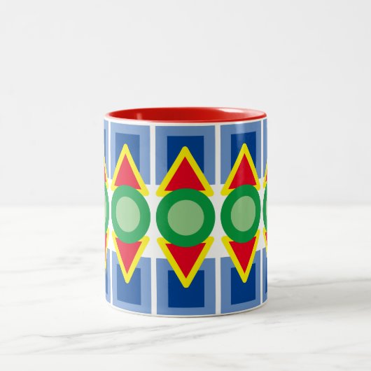 Mug - Colorful Geometric Shapes Tweekleurige Koffiemok (Center)