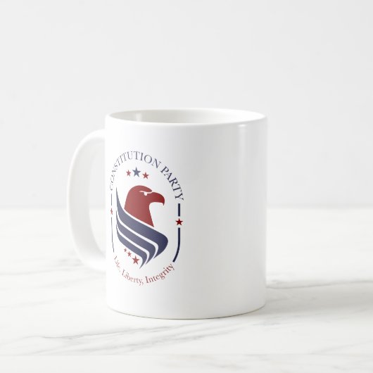 Mug, Constitution Party, Eagle, oval Koffiemok (Voorkant links)
