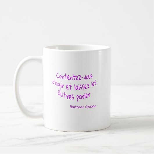 mug Contentje laten handelen Laat anderen spreken Koffiemok (Links)