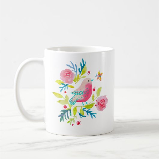 Mug Cute pink bird, we hebben een touwtje. Koffiemok (Links)