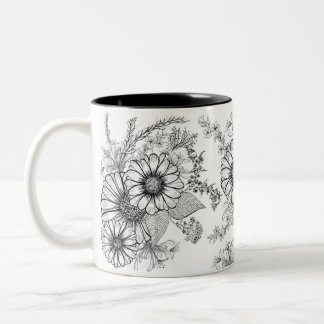 Mug Daisy Floral Tweekleurige Koffiemok