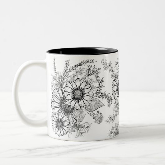 Mug Daisy Floral  Tweekleurige Koffiemok (Links)