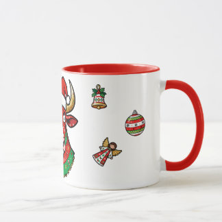 Mug de Noël vache rigolote – Mug festif Mok