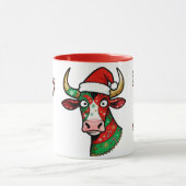 Mug de Noël vache rigolote – Mug festif Mok (Midden)