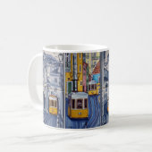 mug deco Lissabon Azulejos tramway Koffiemok (Voorkant links)