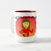 Mug "Dit is het uur van de koffie!" Tweekleurige Koffiemok (Voorkant links)