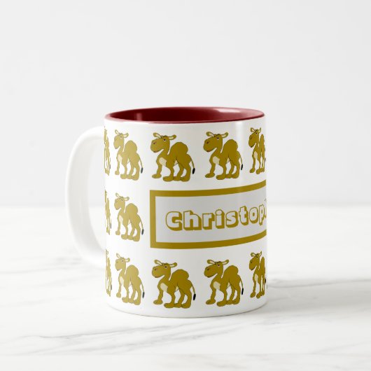 Mug Dromedary Camel Design Tweekleurige Koffiemok (Voorkant links)