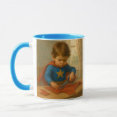 Mug een kind maakt zijn vermomming. mok (Links)