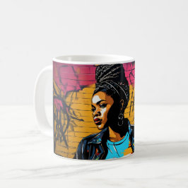 Mug GRAFFITI ART BLACK WOMEN 05 Koffiemok