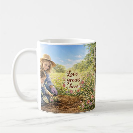 Mug - Grandma Gardening Where Love Grows Koffiemok (Links)