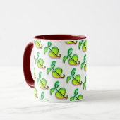 Mug - Green Leaves met Red Highlights Mok (Voorkant links)