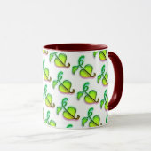 Mug - Green Leaves met Red Highlights Mok (Voorkant rechts)