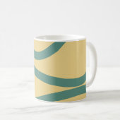 Mug – Green Lines on Yellow Koffiemok (Voorkant rechts)