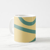Mug – Green Lines on Yellow Koffiemok (Voorkant links)