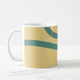 Mug – Green Lines on Yellow Koffiemok