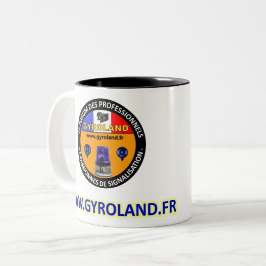 MUG GYROLAND-project Tweekleurige Koffiemok (Voorkant links)
