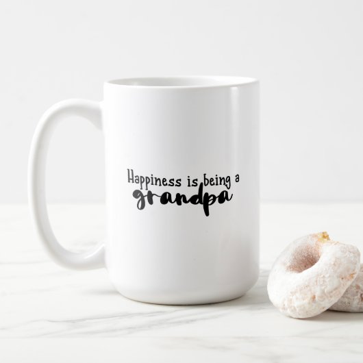 Mug - Happiness Is Being A Grandpa Koffiemok (Met donut)