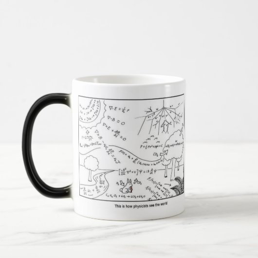 Mug How physicists see the world [RIGHT HANDED] Magische Mok (Links)
