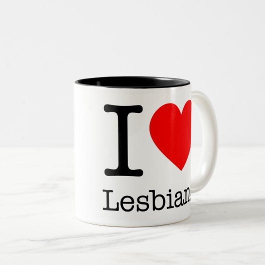 Mug I Love Lesbians Tweekleurige Koffiemok (Voorkant rechts)