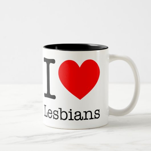 Mug I Love Lesbians Tweekleurige Koffiemok (Rechts)