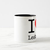 Mug I Love Lesbians Tweekleurige Koffiemok (Center)