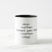 <mug>() Inhoud wordt hier weergegeven<coffee>()  Mok (Midden)