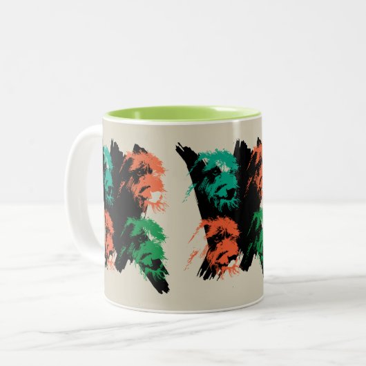 Mug Irish Wolfhounds Tweekleurige Koffiemok (Voorkant links)