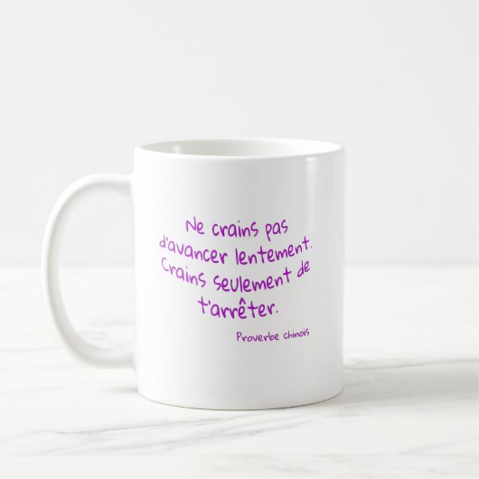 Mug is niet bang om langzaam vooruit te gaan koffiemok (Links)
