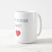Mug juffrouw Mamma met rood hart Koffiemok (Voorkant rechts)