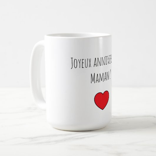 Mug juffrouw Mamma met rood hart Koffiemok (Voorkant links)