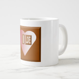 MUG JUMBO BLANCHE I LOVE CHOCOLAT GROTE KOFFIEKOP