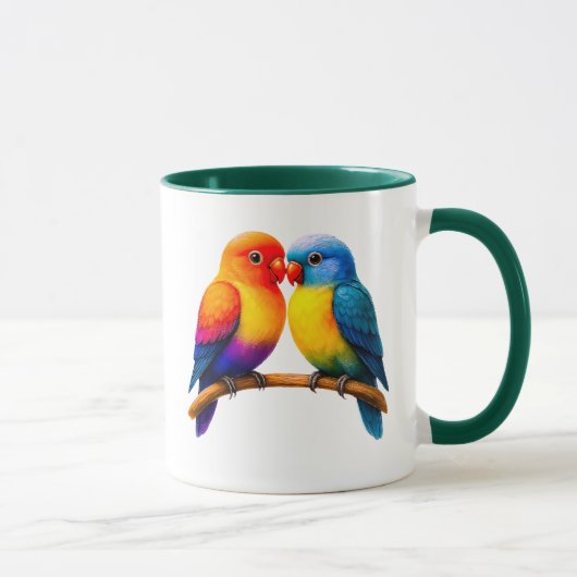 Mug koppel gekleurde vogels mok (Rechts)